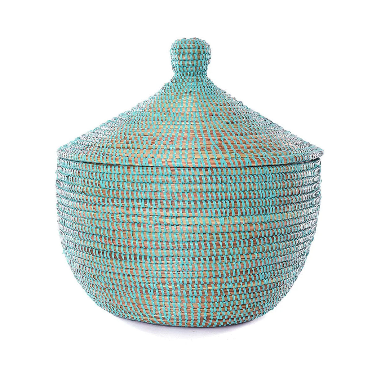 Storage Basket with Gourd Lid 13 x 15 inch / Multiple Color Options