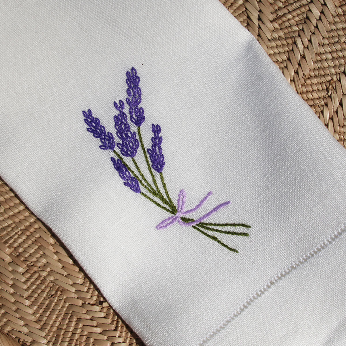 white-hand-embroidered-linen-towel-napkin-lavender-sprig