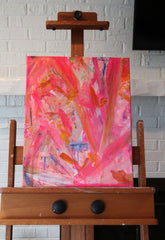 abstract art piece bright pink colors