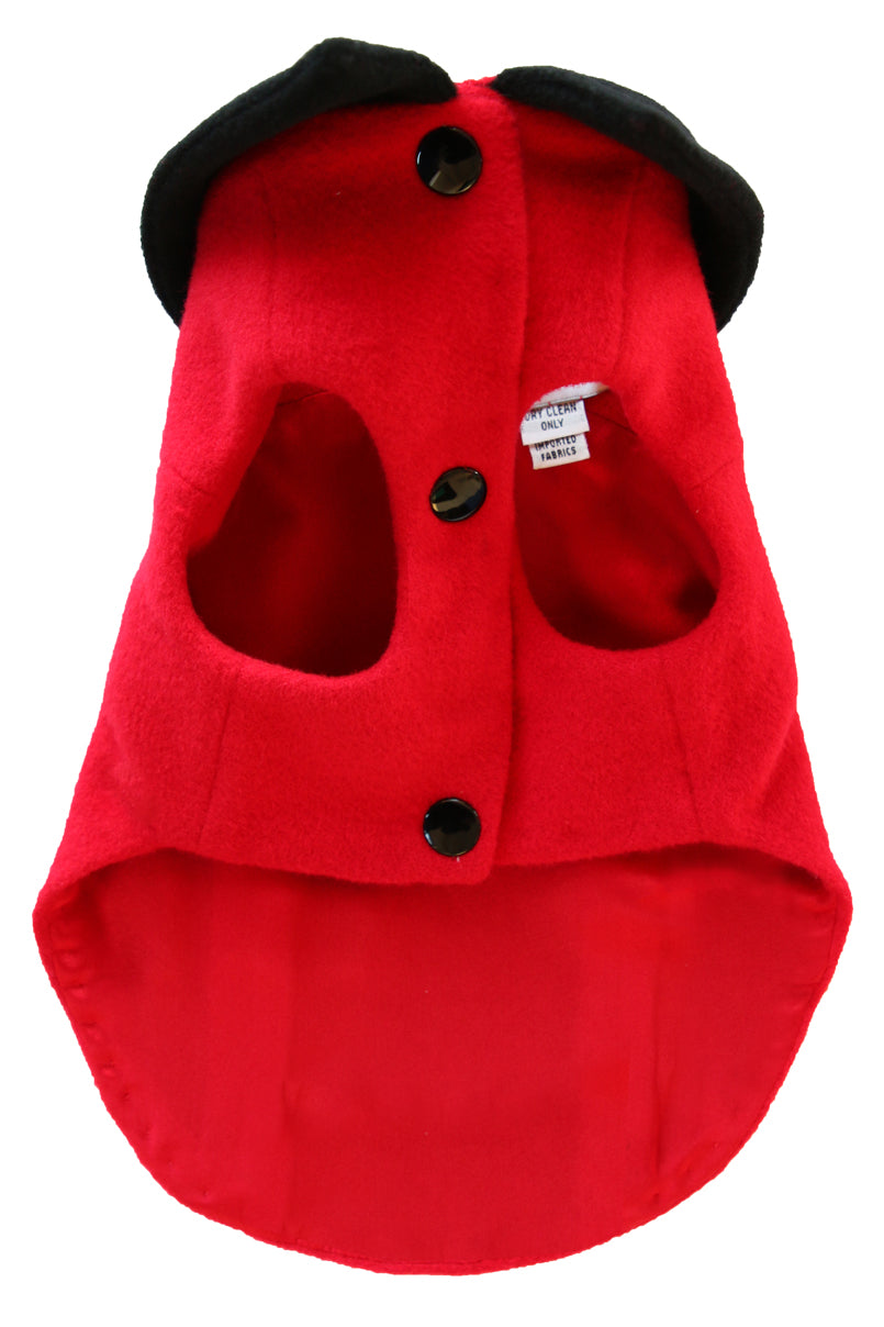 black and red cashmere dog jacket