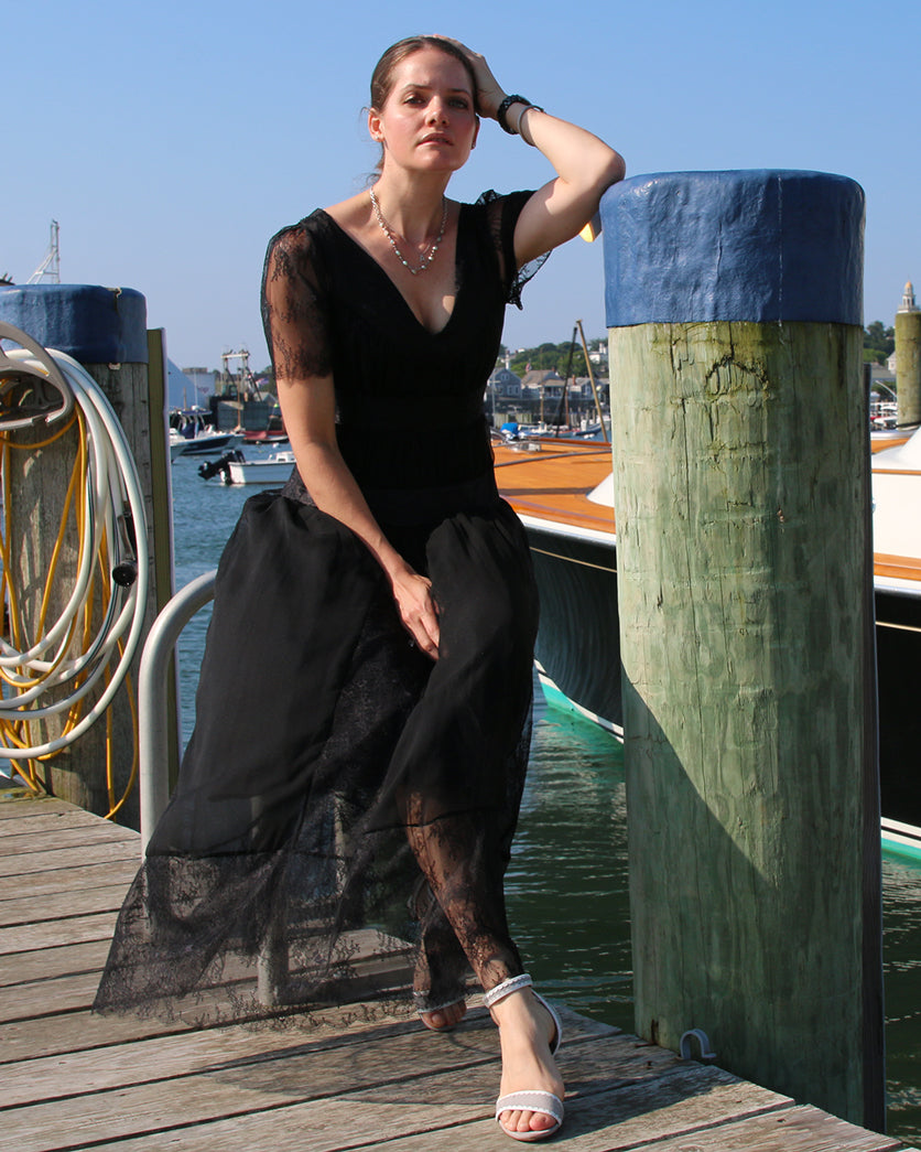 black lace dress