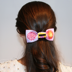 large bright-flower-hair-bow-clip-colorful