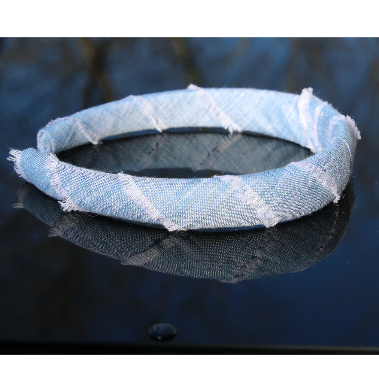 denim-blue-frayed-linen-headband