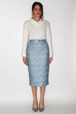 Custom Length Diamond Quilted Pencil Skirt