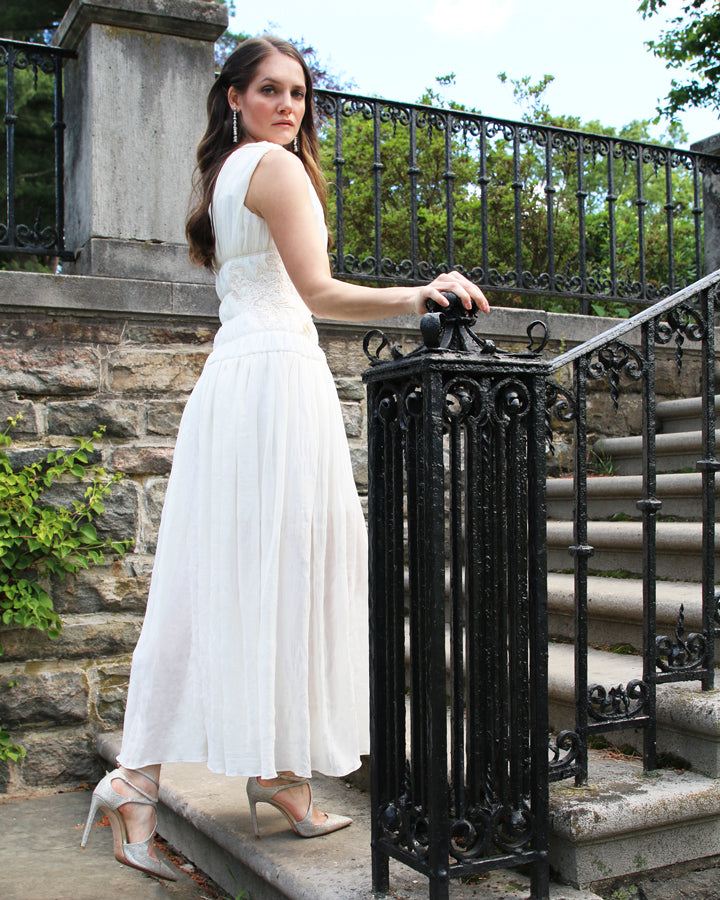 floral applique dress