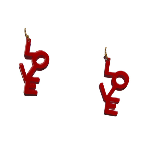 Red LOVE Earrings X II Embers