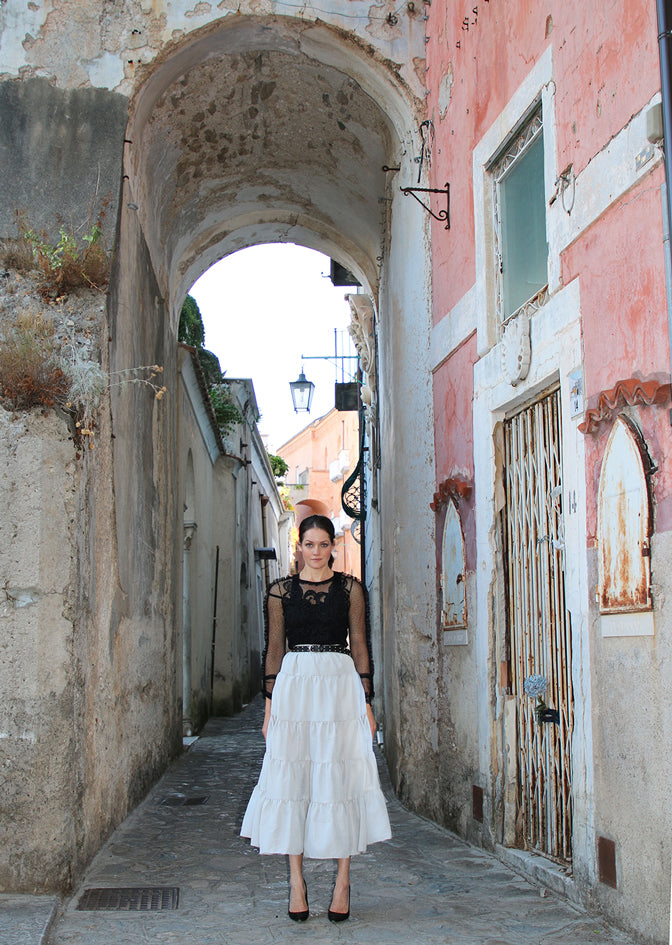 Tiered Silver Skirt