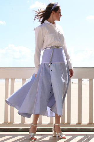 Colorblock Upcycled Cotton Skirt