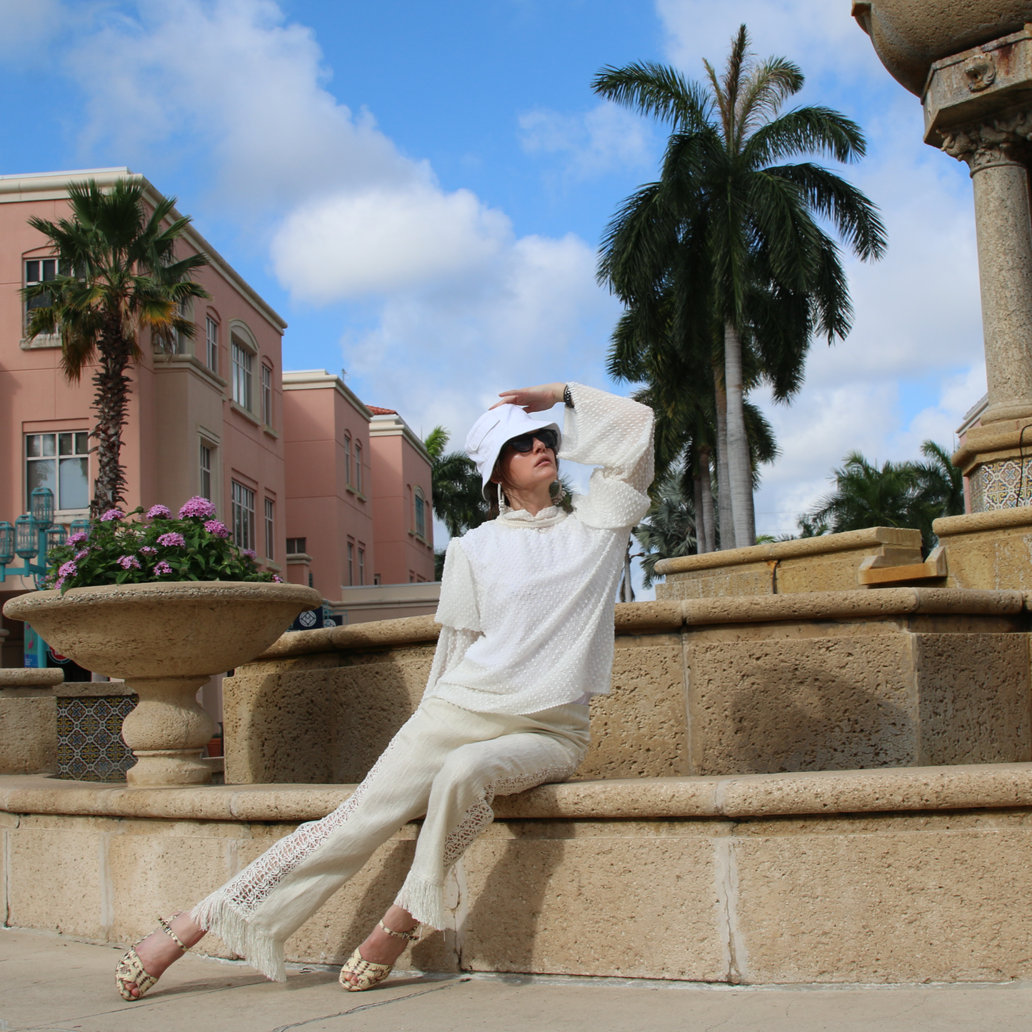 Puff Sleeve Sheer Silk Blouse