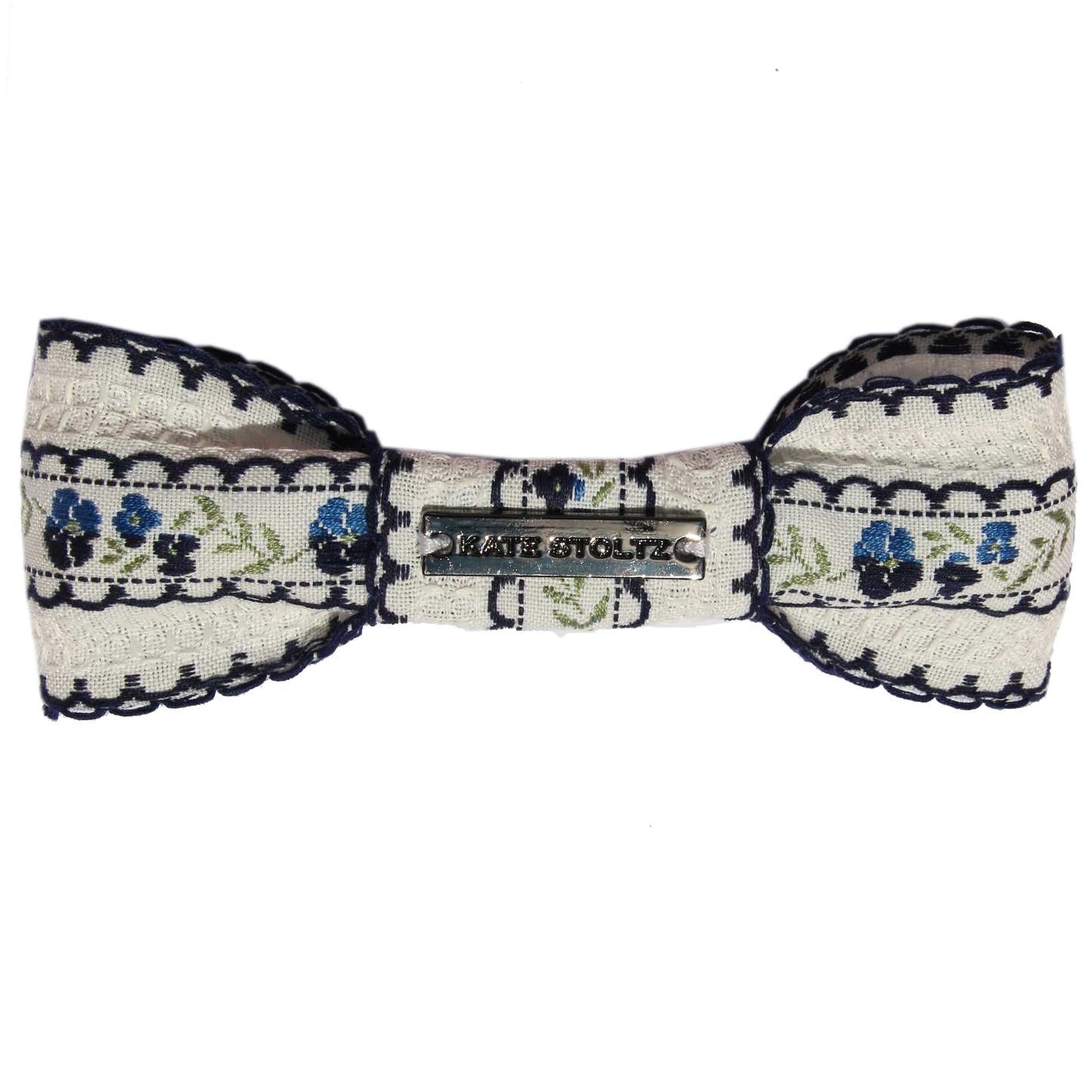 Embroidered Floral Hair Clip / 2 Colors