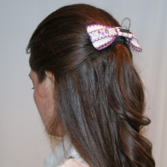 Embroidered Floral Hair Clip / 2 Colors