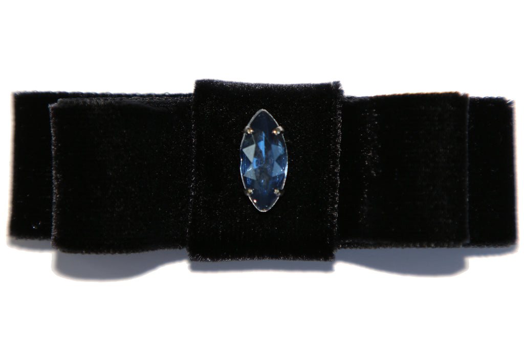 winter night crystal embellished hair bow