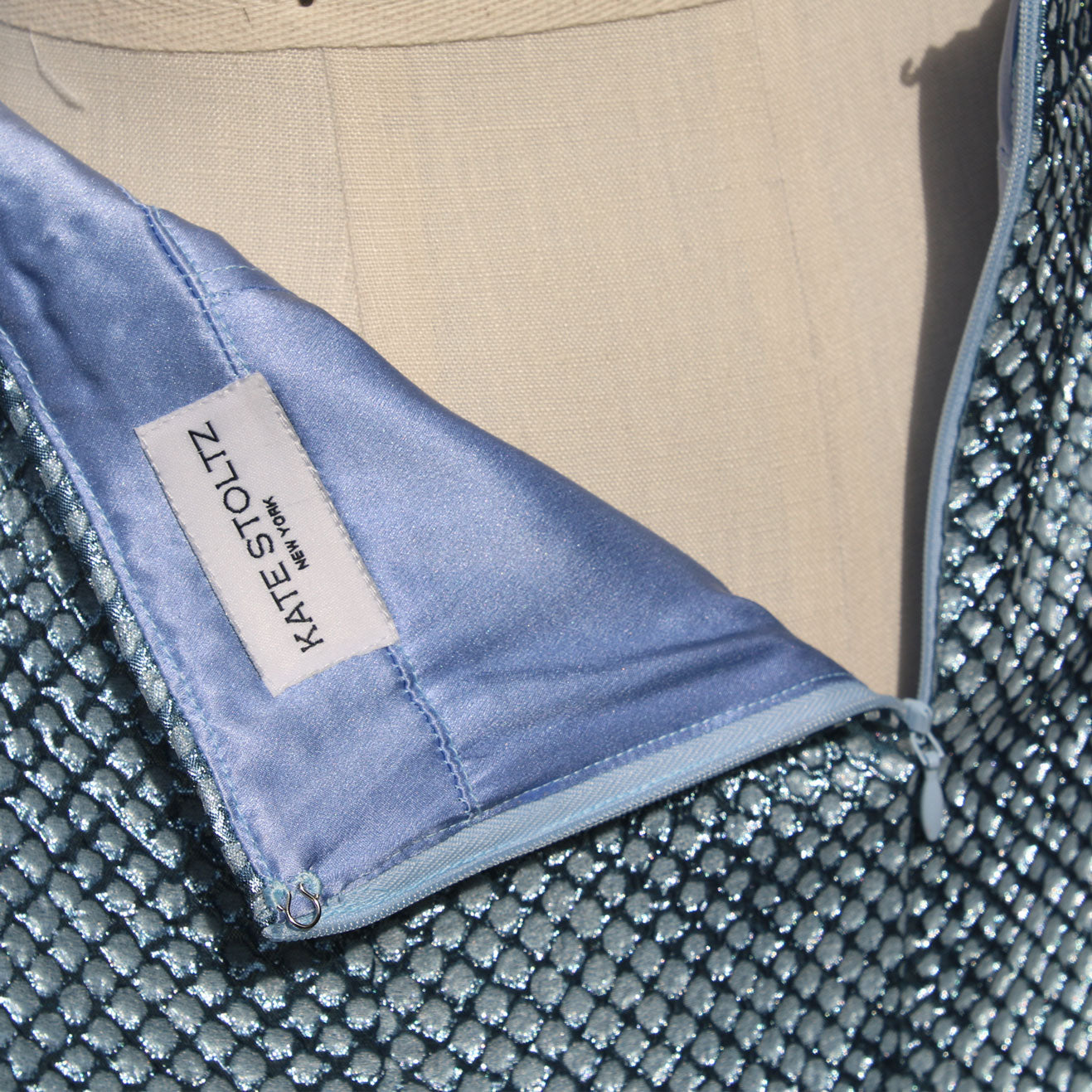 blue-diamond-broacade-skirt-with-silk-lining closeup