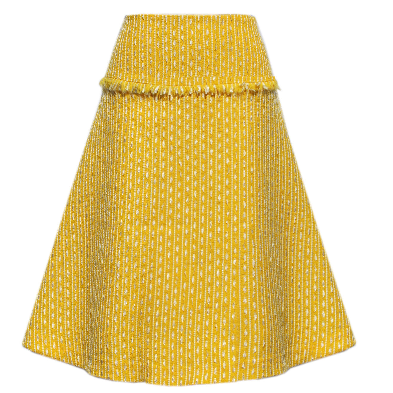 citrus-yellow-white-couture-tweed-a-line-skirt