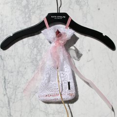 Cotton Lace with Pink Organza Ribbon Closet Sachet 1/1