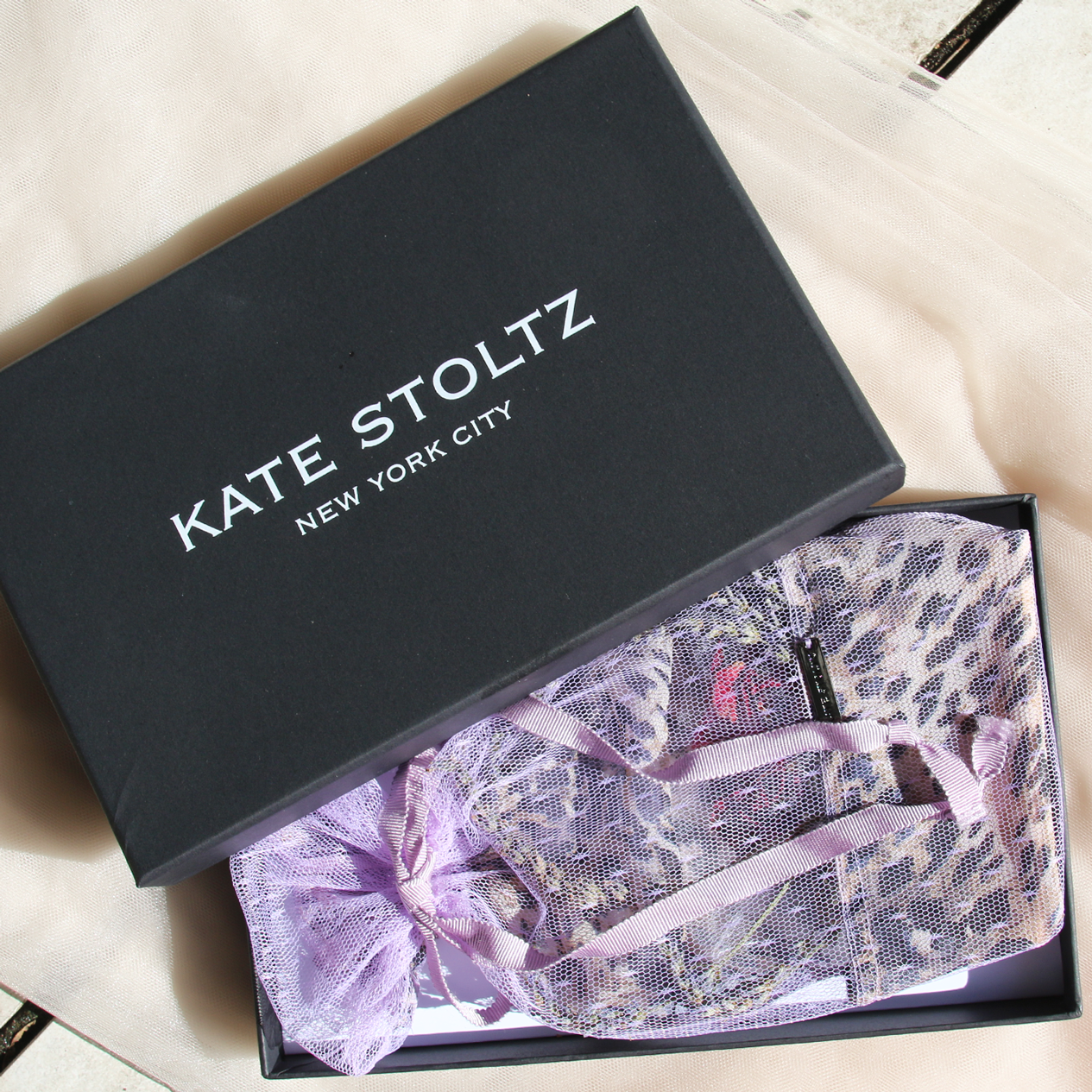Lavender Tulle over Cheetah Print Closet Sachet