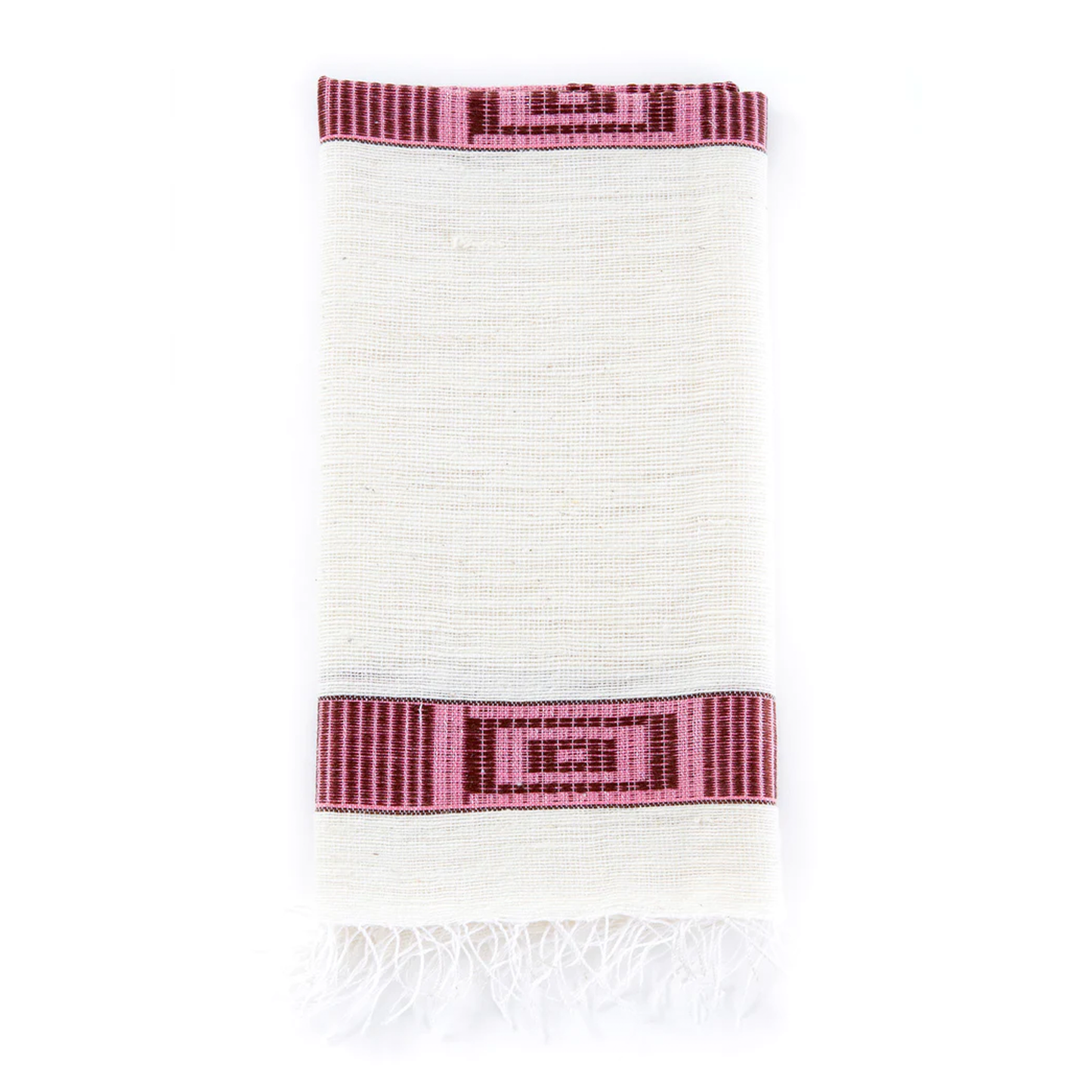 natural-handwoven-ethiopian-napkin-with-fringe-red-pink-design