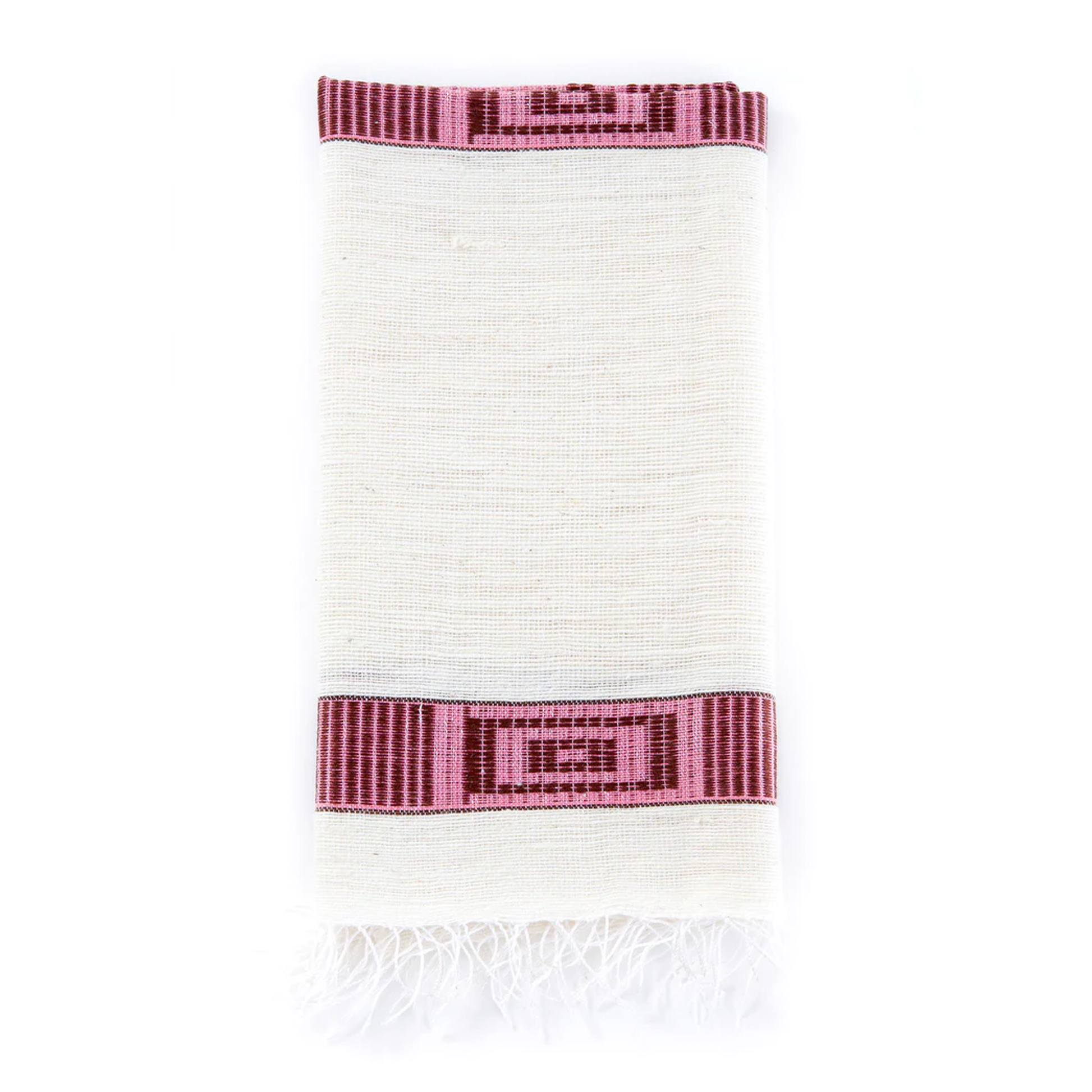 natural-handwoven-ethiopian-napkin-with-fringe-red-pink-design