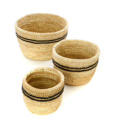 Nomadic Camel Milking Baskets with Handbeaded Rim
