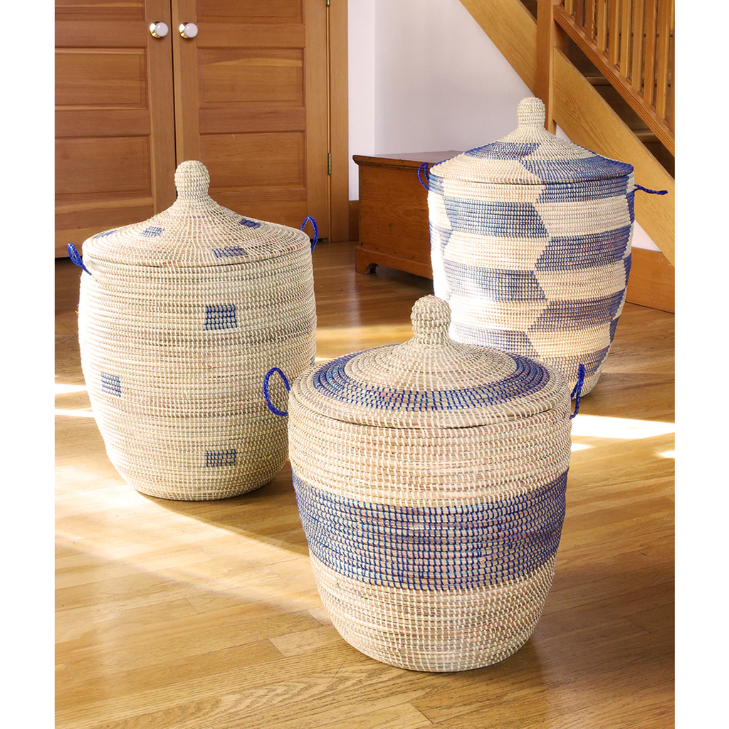 Blue discount blanket basket