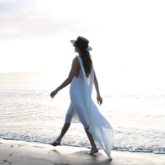 Open Back White Silk Dress