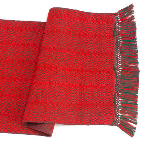 Red Holiday Honeycomb Table Runner