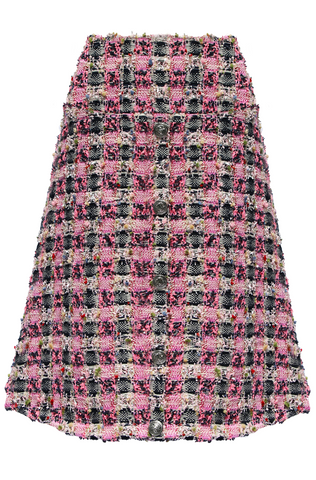 Pink and Navy Tweed Skirt