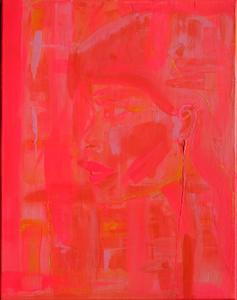Portrait Neon Pink and Orange OOAK