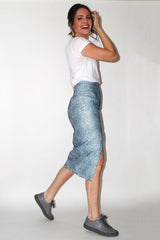 Quilted Pencil Skirt with Slit