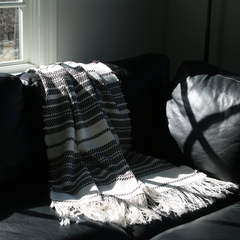 black-and-white-striped-fringe-woven-cotton-blanket-throw