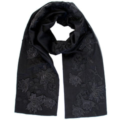 kate stoltz black lace silk chiffon scarf