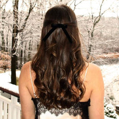 black velvet hair bow