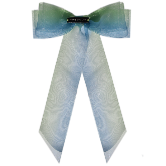 blue-green-organza-hair-bow-clip large 