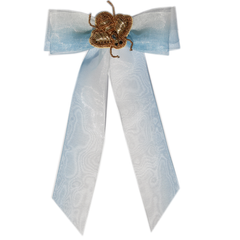 Bejeweled Blue Organza Hair Bow Clip / Variants