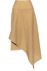buttercream-nude-tan-wool-suiting-draped-skirt