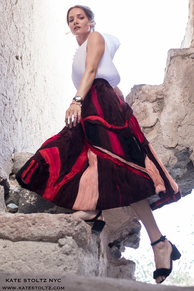 colorful painterly skirt 