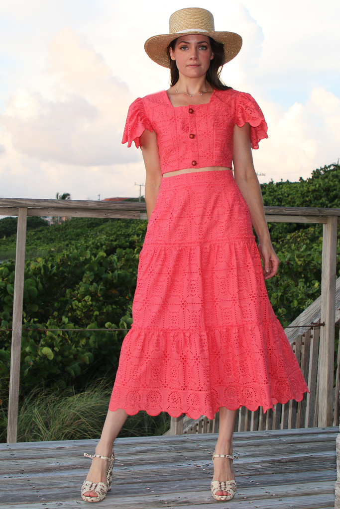 Peasant eyelet skirt best sale