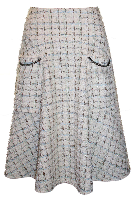 Tweed Skirt with Pockets