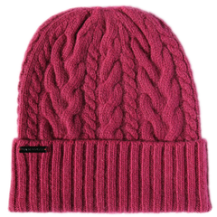 Cranberry Cable Knit Cashmere Hat