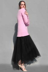 XXL Candy Party Pink Regenerated Italian Cashmere Sweater