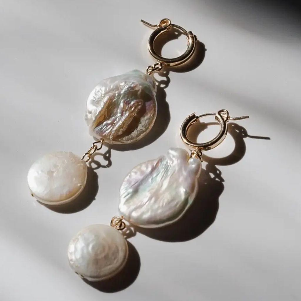 Double Freshwater Pearl Earrings by Metrix