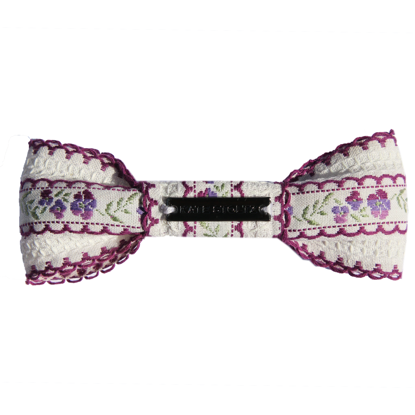 Embroidered Floral Hair Clip / 2 Colors