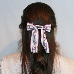 Embroidered Floral Hair Clip / 2 Colors
