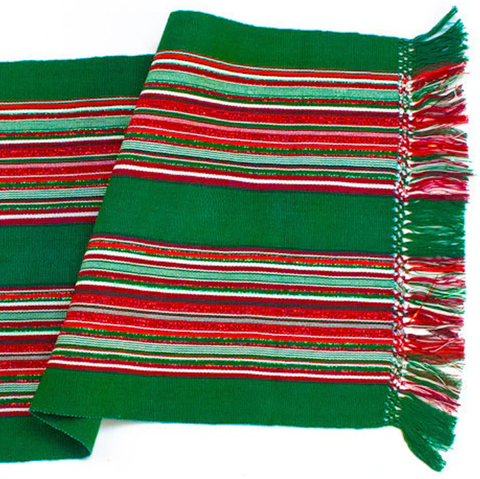 Green Candy Cane Stripe Table Runner
