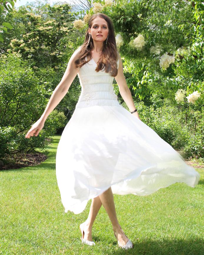 floral appliqué dress