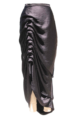 Hammered Silk Ruched Skirt