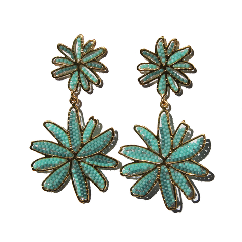 Mint Calendula Floral Earrings X Mishky