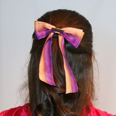Hand Dyed Silk Hair Bow Clip