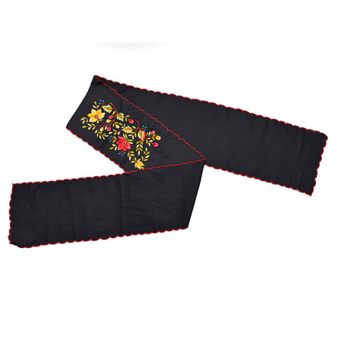Hand Embroidered Floral Scarf