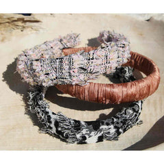 Black and White Safari Animal Frayed Headband